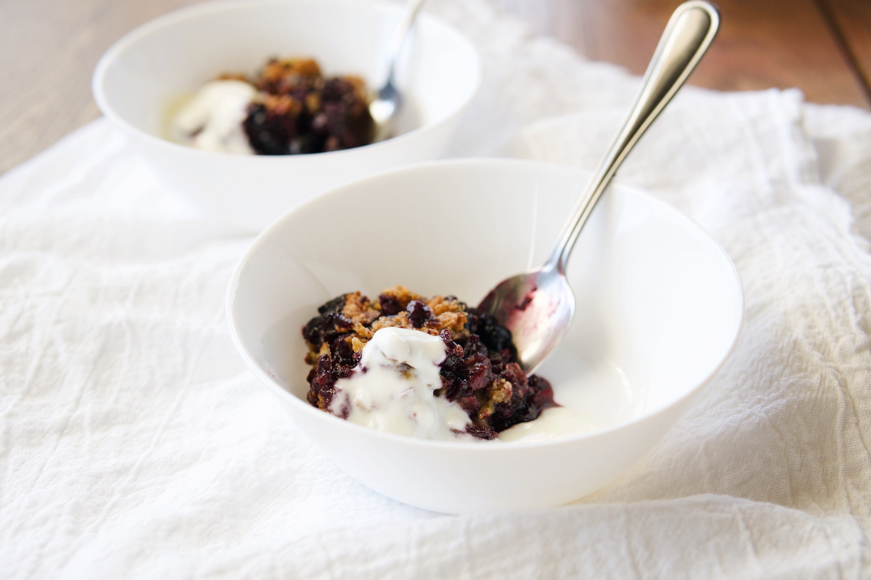 Blueberry Lemon Almond Breakfast Crisp