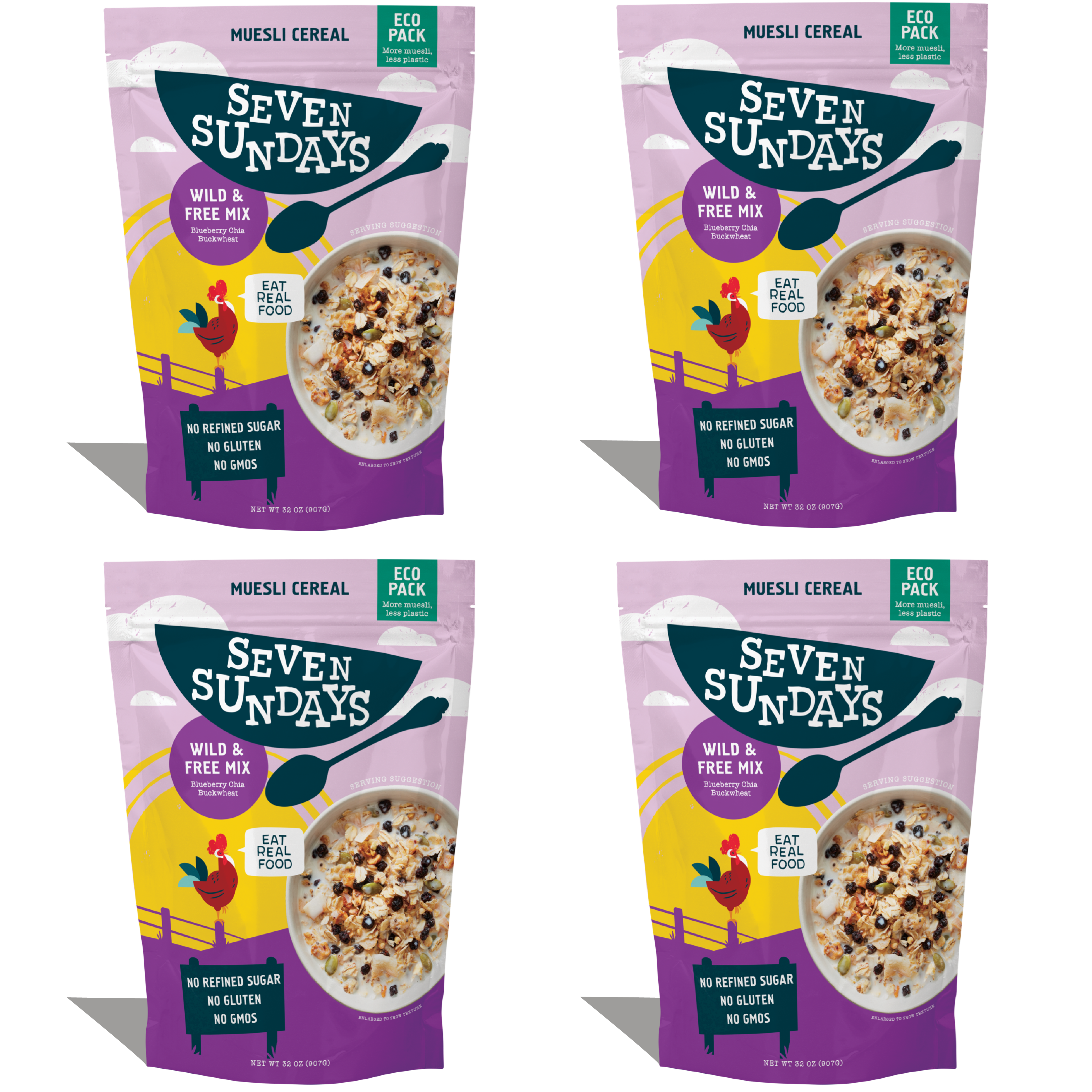 Wild &amp; Free Blueberry Chia Muesli Eco-Pack, 32oz