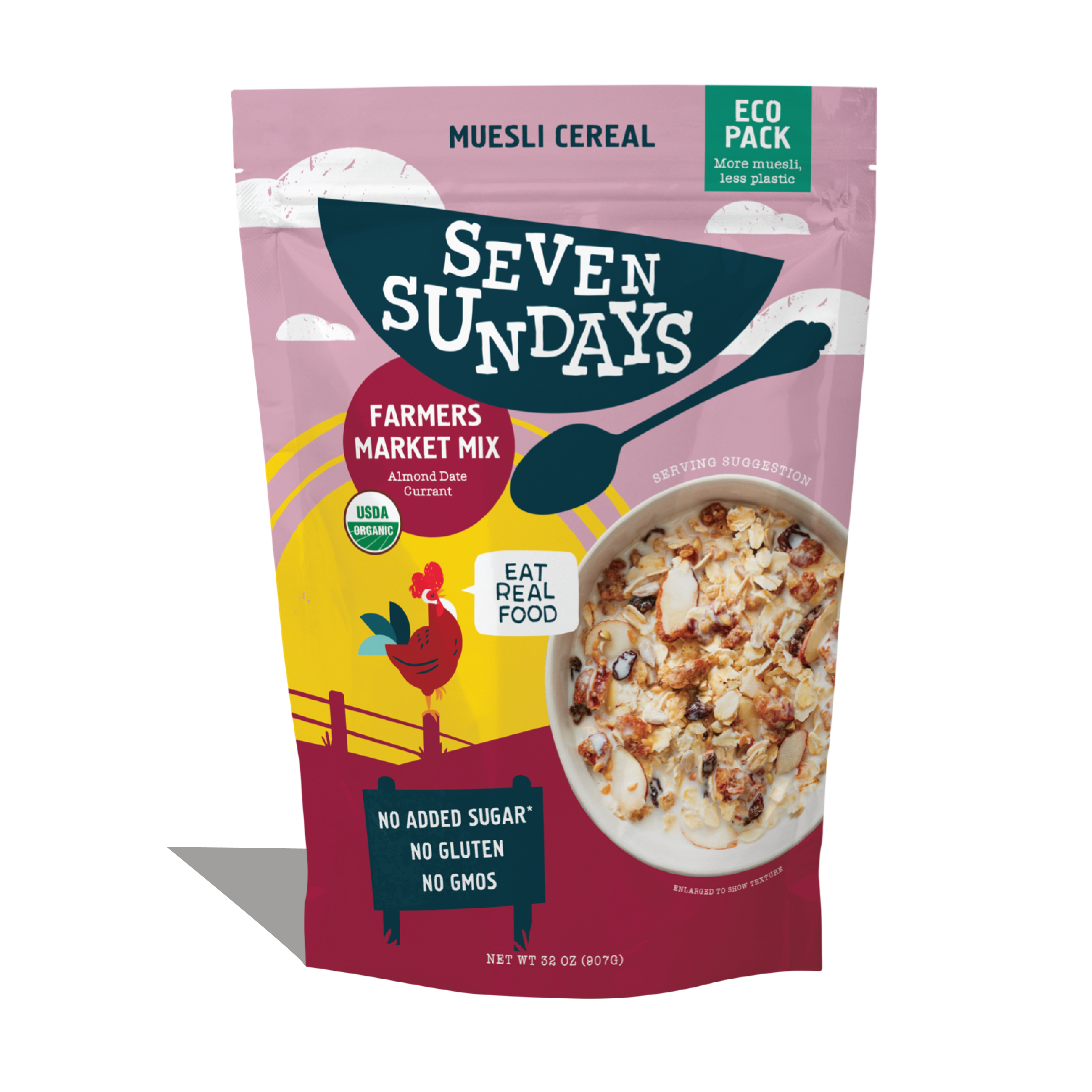 32oz Organic Farmer&#39;s Market Almond Date Currant Muesli Eco-Pack