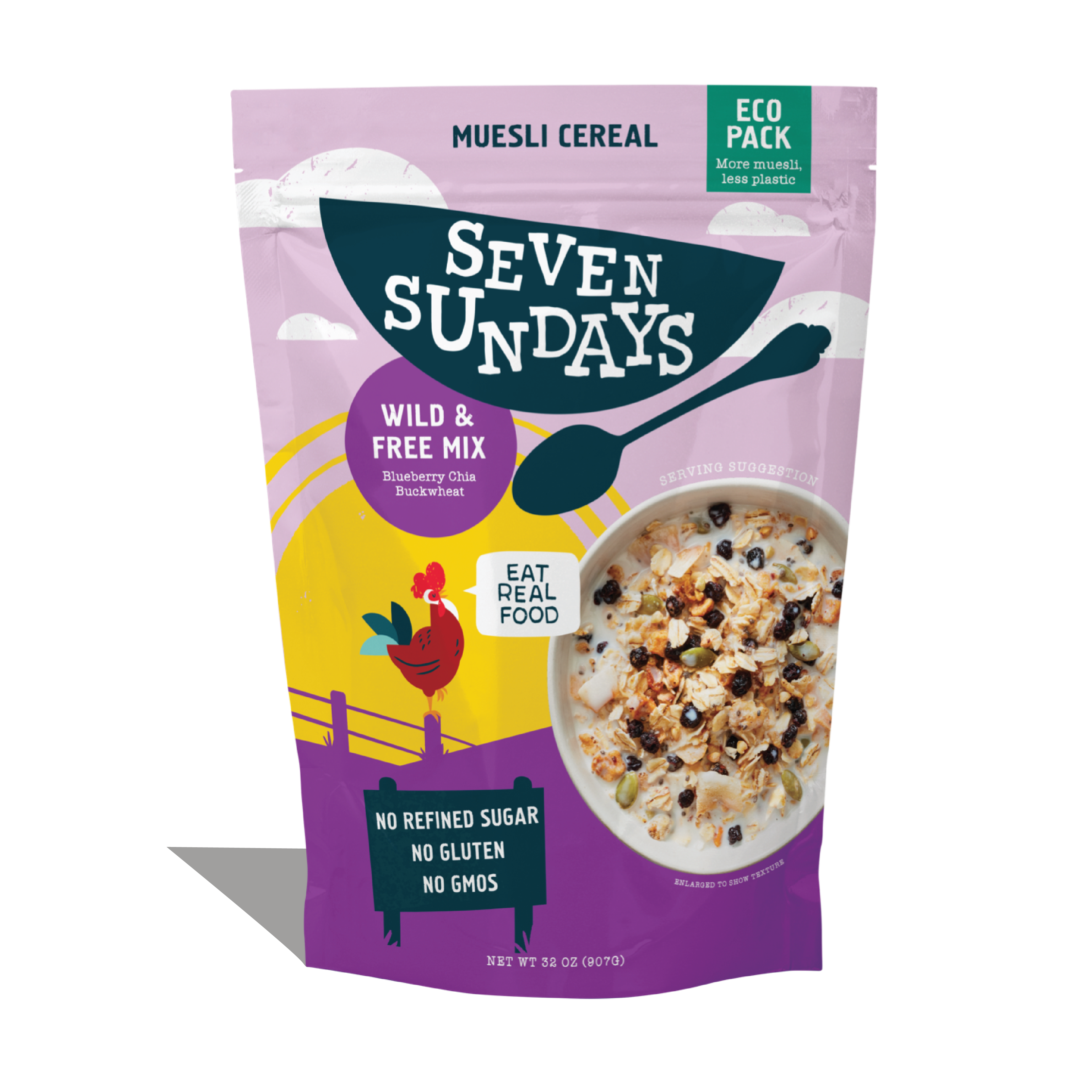 32oz Wild &amp; Free Blueberry Chia Muesli Buckwheat Eco-Pack