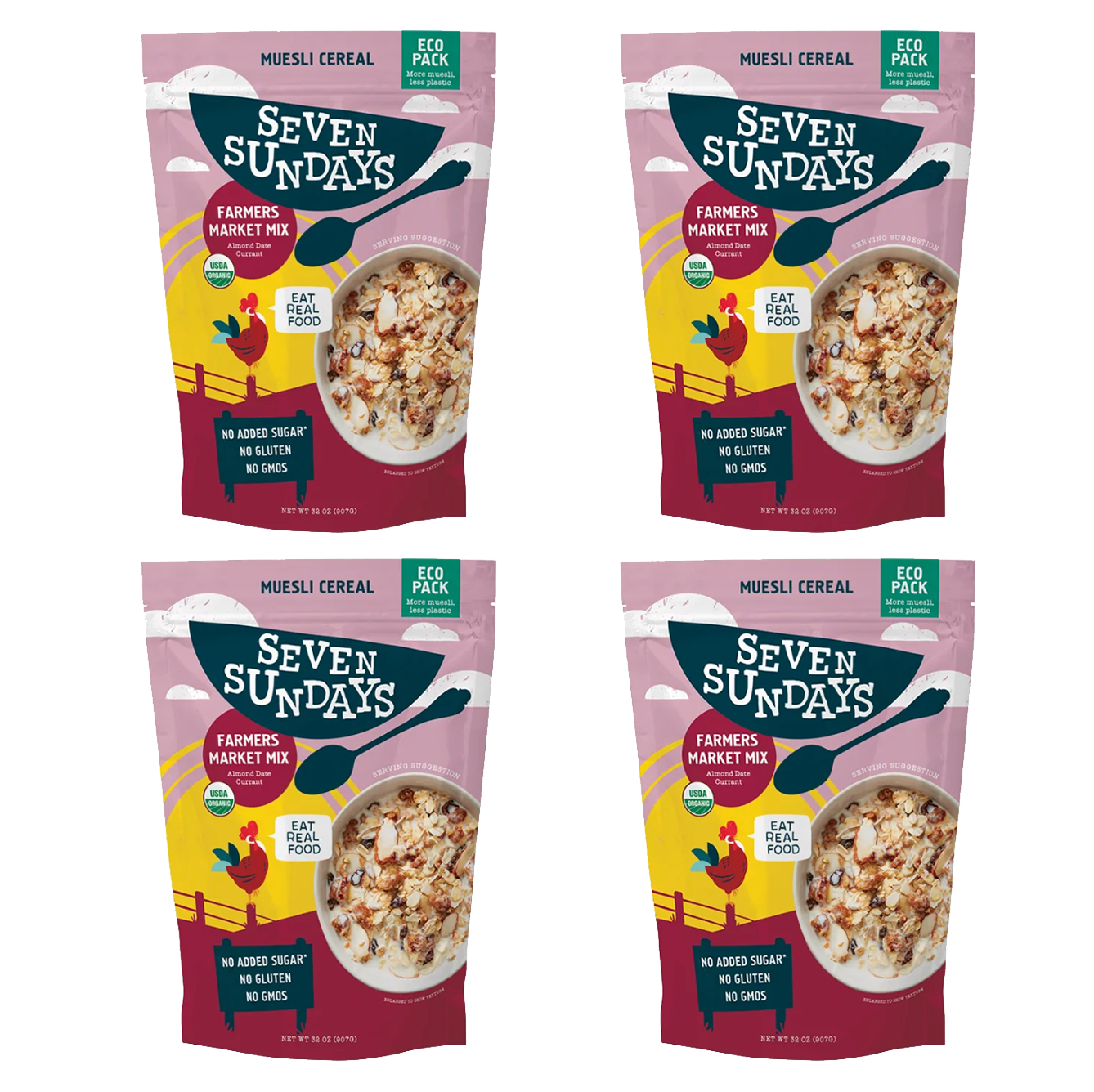 32oz Organic Farmer&#39;s Market Almond Date Currant Muesli Eco-Pack